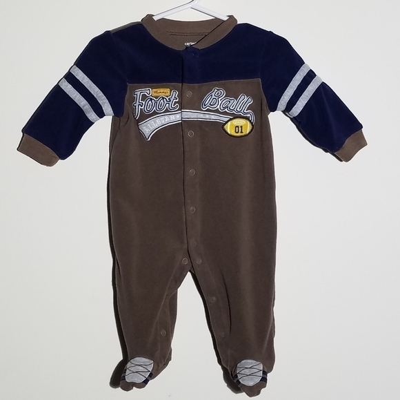 Carter's Fleece Football Sleeper 6m - Picture 1 of 3